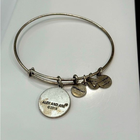 🆕 Alex and Ani Vintage S Monogram Initial Expandable Wire 2.5” Bangle Bracelet - Picture 3 of 3